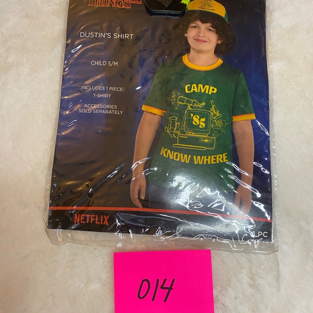 👾 Stranger Things Dustin’s Shirt – Child
 S/M Netflix Costume Cosplay